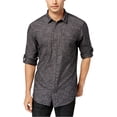 thumbnail image 1 of I.N.C Mens Studded Chambray Button Up Shirt, Black, Medium, 1 of 1