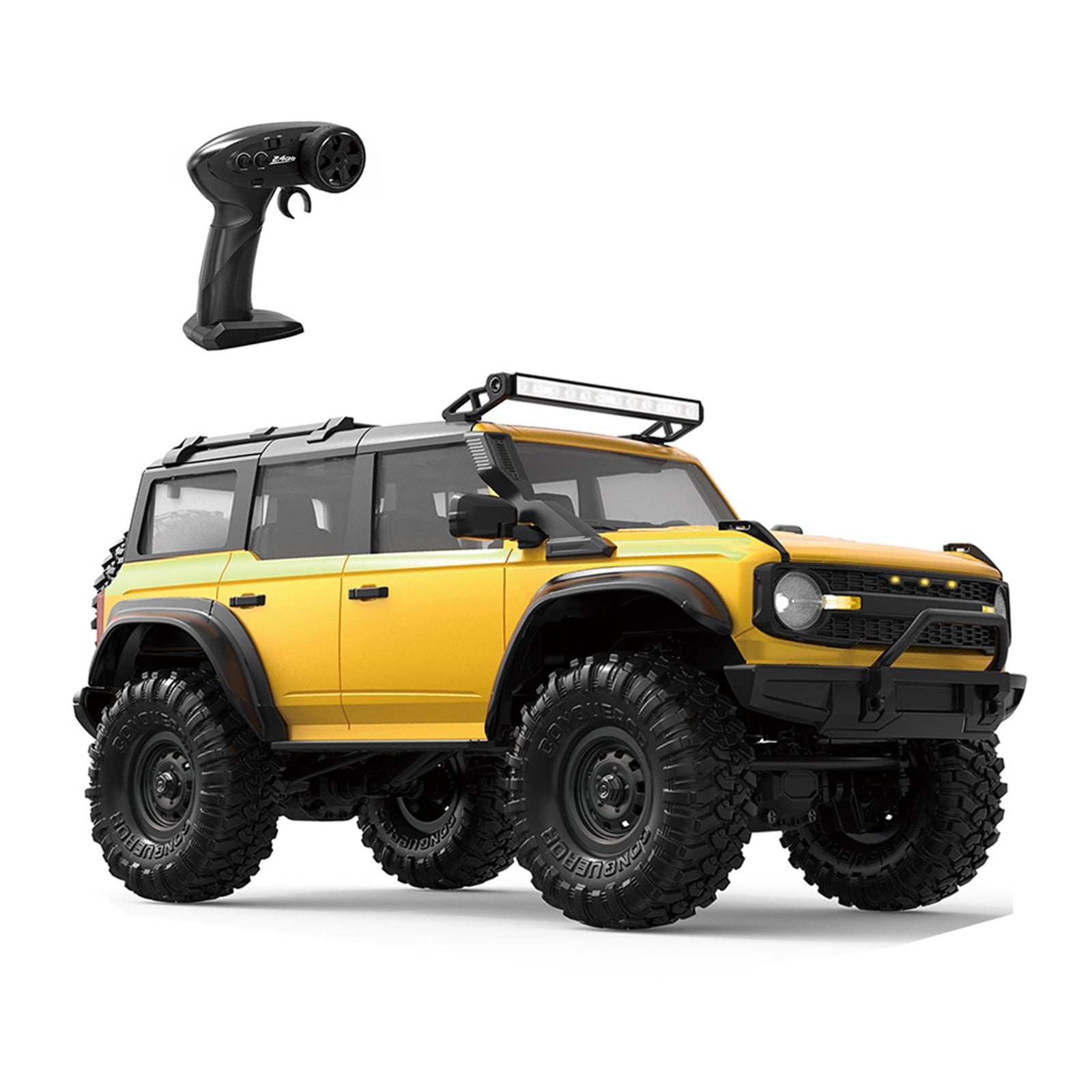 Remote Control Truck 1/16 Scale Offroads Play Vehicle with LED Roof Head Lamp Adult Outdoor Competitive Toy 4Wheel Drive