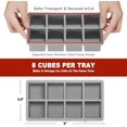 thumbnail image 5 of Silicone Ice Cube Tray for Freezer with Lid 3 Pack (2024 New Version), 8-Cube Stackable Large Ice Cube Molds, 2" Square Whiskey Ice Cubes Mold for Bourbon, Cocktails, Soup Frozen Treats, 5 of 5