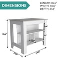 thumbnail image 4 of TUHOME Cala Kitchen Island with Antimicrobial Tabletop & 3 Open Shelves, Seating Workstation, 4 of 6