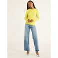 thumbnail image 3 of Free Assembly Women’s and Women's Plus Cozy Yarn Crewneck Sweater with Long Sleeves, Lightweight, Sizes XS-4X, 3 of 5