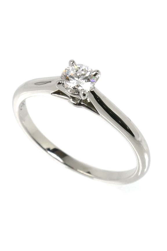 Pre-Owned CARTIER Cartier Pt950 Platinum Solitaire 1895 Ring with 0.20ct Diamond, Size 47,...