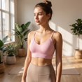 thumbnail image 2 of ZQUUVOU Women's Sports Bra Low Impact Thin Straps Yoga Workout Bras Full Coverage Supportive Seamless Wireless Bras Pink, 2 of 5