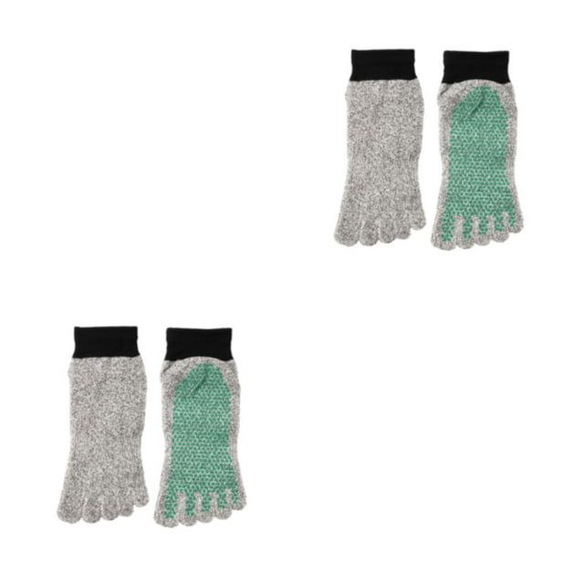 Redempat Feet In Style Cut Resistant Socks For Outdoor Adventures Five Toe Separation Is Gray green Black bin 2Set