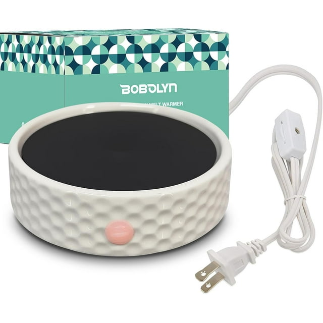 Electric Large Candle Warmer Plate - Ceramic Candle Wax Warmers Timer Adjust Fragrance Intensity Auto Shut Off for Home Office Aromatherapy Fragrance and Heating Beverage Milk Tea Hot