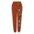 thumbnail image 5 of XIMIN Teen Girls Halloween Drawstrings Sweatpants Pumpkin Graphic Baggy Wide Leg High Waisted Bottom Active Joggers Pants Elastic Waist Warm Cotton Long Trousers, 5 of 5