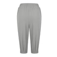 thumbnail image 4 of Women's Jogger Shorts, High Waisted Knee Length Casual Summer Pants with Drawstring Waist and Cuffed Ankles, Comfortable Lounge Shorts for Home, Active, and Everyday Wear-Gray, 4 of 6