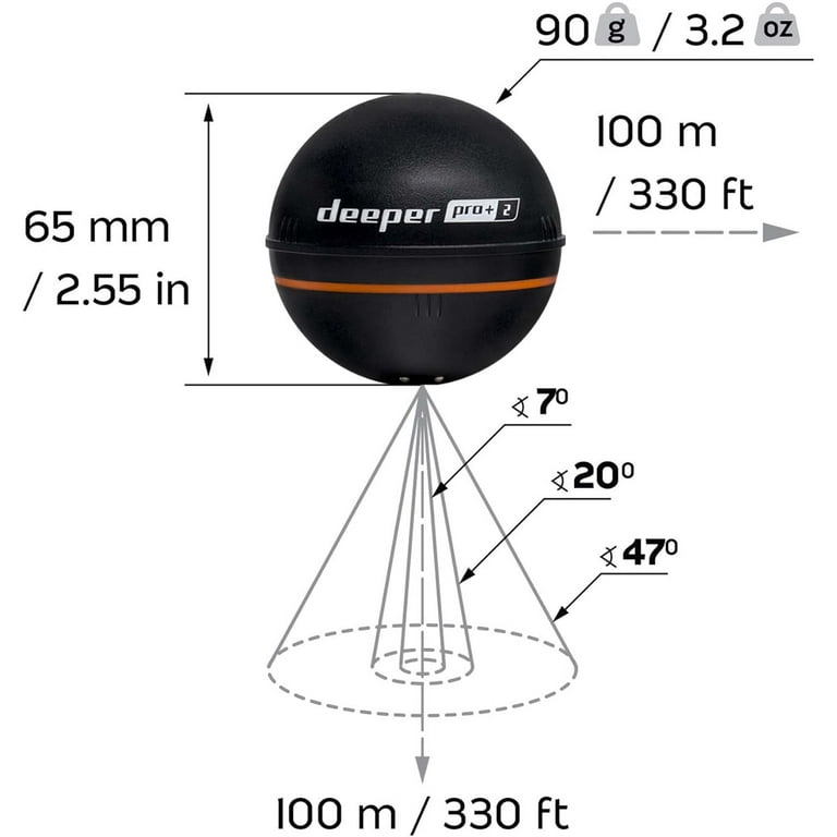 Deeper Pro+2: Wireless Smart Sonar Fish Finder - Walmart.com