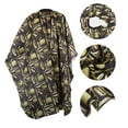 thumbnail image 3 of Unique Bargains 1 Pc Hair Dryer Pattern Hairdressing Cape for Barber Shop 64.96"x57.09" Black, Yellow, 3 of 7