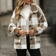 thumbnail image 4 of Vinsonshop Sherpa Jackets Shakets for Women Womens Peacoat Jacket Fleece Jacket Women Teddy Coat for Women Winter Clothing for Women Warm Winter Jackets for Women Beige L, 4 of 7