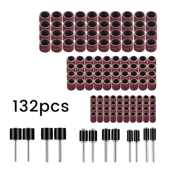 DEBGFS 132 Pcs Sanding Drum Kit For Nail Drill Bits Dremel Accessories Rotary Tool