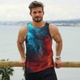 thumbnail image 6 of Logiee Red And Blue Fire Print Men's Workout Tank Top,Quick Dry Workout Tank Top,Gym Muscle Tee,Fitness Bodybuilding Sleeveless T Shirt-XX-Large, 6 of 7