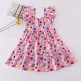 thumbnail image 4 of Girls Summer Cute Dress Square Neck Ruffled Sleeveless Pleated A Line Dresses Casual Stylish Midi Sundress (8 Years, Purple), 4 of 6
