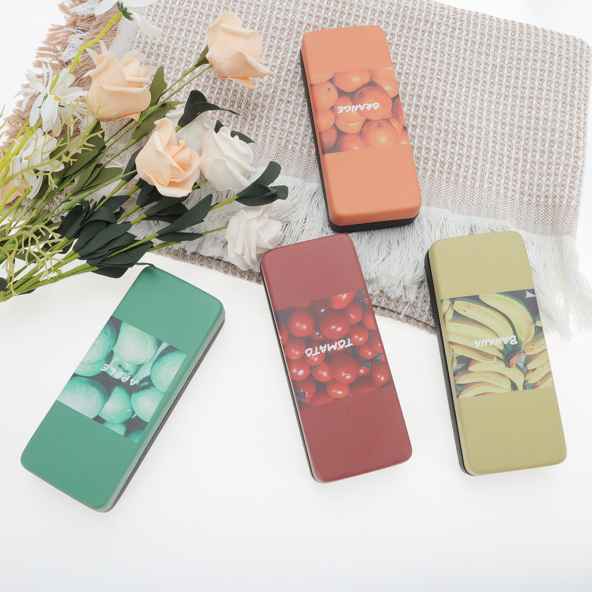 Unique Bargains Fruit Pattern Eyeglasses Case Portable Eyeglasses Storage 1 Pc Red
