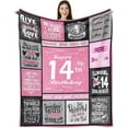 thumbnail image 2 of 14 Year Old Girl Gifts, 14th Birthday Gifts for Girls, Birthday Gifts for 14 Year Old Girls, 14 Birthday Decorations for Girls, 14 Year Old Girl Birthday Throw Blanket 60\u201dx50\u201d, 2 of 6