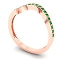 thumbnail image 2 of 0.21 ct Brilliant Round Cut Simulated Emerald 18K Rose Gold Stackable Band SZ 3.75, 2 of 6
