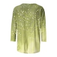 thumbnail image 3 of Womens Tops 3/4 Length Sleeve Blouses Dressy Casual Spring Summer Outfits Pleated Front T Shirts Curved Hem, 3 of 5