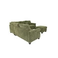 thumbnail image 3 of Fero 4pc L Sectional Sofa, Wedge n Ottoman Set, Green Corduroy, 3 of 3