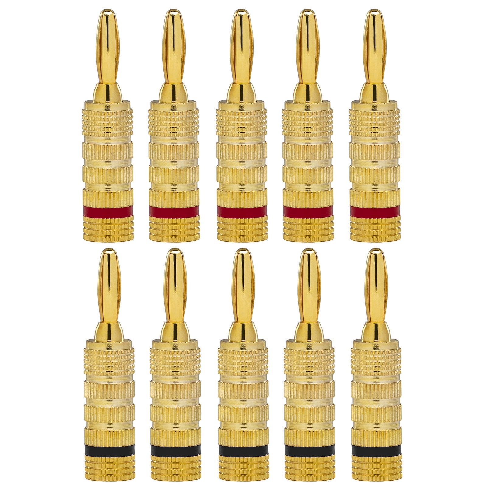 Knox Gear 16AWG Speaker Wire (100'), Gold Plated Speaker Banana Plugs (5 Pairs)