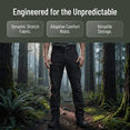 thumbnail image 5 of Men's Beetle Tactical Pants, Stretch Polyester Straight Leg Cargo Trousers, Water Resistant Outdoor Work Commuter Pants, 5 of 6