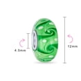 thumbnail image 3 of Bling Jewelry Womens Murano Glass Charm Bead Green Red Blue Aqua Wave Swirl Spacer for Bracelet, 3 of 4