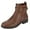 Buckle Brown, variant on Women Chelsea Boots Buckle Strap Ankle Boots Platform Slip on Booties Elastic Side Shoes