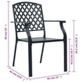 thumbnail image 4 of vidaXL Stackable Outdoor Chairs 2 pcs Steel Black, 4 of 5