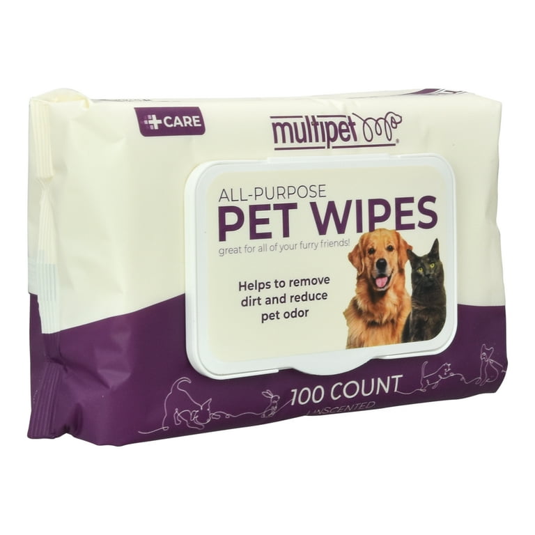 Multipet All-Purpose Pet Wipes for Dogs and Cats, 100 Count