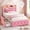Twin&Pink, variant on Full Princess Beds for Girls with LED Lights & Charging Stations, Full Size Upholstered Storage Bed Frame with Bookcase Headboard and 4 Drawers, Girls Platform Bed Frame, No Box Spring Needed