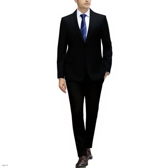 i.Finelong Men's classic slim-fit three-piece suit, suitable for business, weddings and banquets.