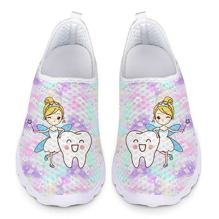 

Cartoon Nurse Dental Print Summer Loafers Women Casual Shoes Slip On Mesh Footwear Breathable Fitness Ladies Flats Woman Sneaker