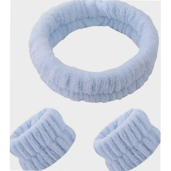 Face Washing Wristbands | SPA Wristbands Headband Set | Headband and Wristband Set for Women Face Washing, Makeup, SPA, Water Absorption Buniq