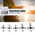 thumbnail image 1 of 100pcs Lot 5 Tailles Baril Cross Line Rolling Rotules de Pêche Tackle Accessoires, 1 of 9