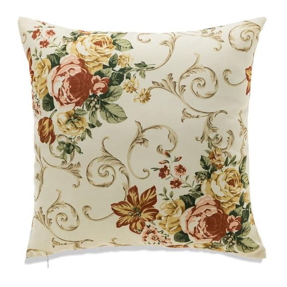 MDR Trading Inc. HU-FL2222JT15OP Muted Colored Flowers On White With Polyester Insert Pillow