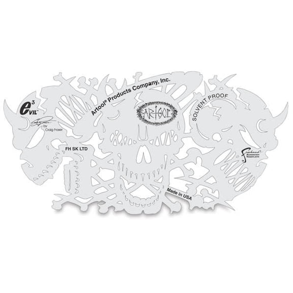 Iwata Artool Freehand Template - Set of 4, Evil 3