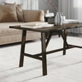 thumbnail image 3 of Emma + Oliver Solid Wood Farmhouse Trestle Coffee Table in Dark Gray, 3 of 11
