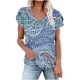 thumbnail image 2 of Fiudx Camisas de Mujer Camiseta Holgada con Cuello En V Estampada para Mujer, 2 of 4