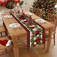 thumbnail image 5 of Linen Red and Black Buffalo Check Plaid Christmas Table Runner 120 Inches Long Farmhouse Winter Christmas Xmas Holiday Home Kitchen Table Decorations, 5 of 6