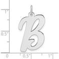 thumbnail image 4 of Sterling Silver Large Rhodium-Plated Script Letter B Initial Charm (Width 15.53) (Length 28.31) - Jbsp, 4 of 5