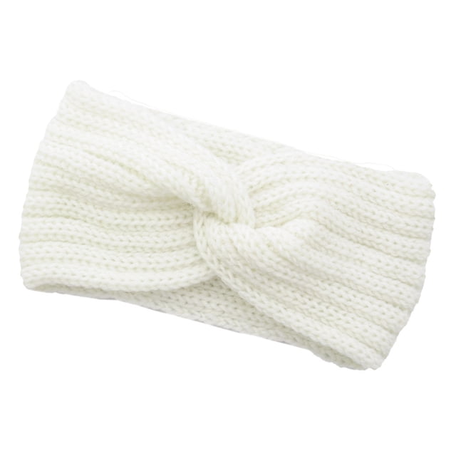 Sonducket Diadema de ganchillo estilo Simple de punto Flexible transpirable banda para el sudor accesorios elásticos para el cabello diadema Accesorio para el cabello Blanco