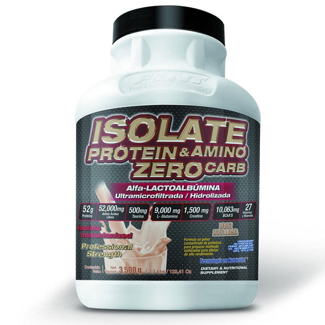 Isolate Protein & Amino Zero Carb 3,500 Gr 7.7 Lbs Whey Sabor Nuez FOOD & NUTRITION TECHNOLOGIES F&nt
