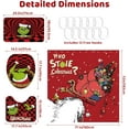 thumbnail image 2 of 4Pcs Christmas Shower Curtain Sets with Non-Slip Rugs, Toilet Lid Cover and Non-Slip U Shape Bath Mat, Bathroom Sets with 12 Hooks Xmas Holiday Home Decor, 2 of 6