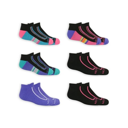 Fruit of the Loom Girls' M-L Active Half Cushion Low Cut Socks, 6 Pack