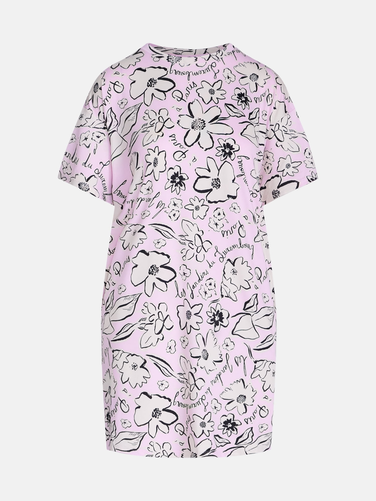 Joyspun Women’s Dreamy Soft Collection Short Sleeve Sleep Shirt, Sizes S/M to 2X/3X