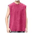 thumbnail image 4 of Gibobby Men's Cotton Linen Tank Top Shirts Casual Sleeveless Lace Up Beach Hippie Tops Bohemian Renaissance Pirate Tunic(M,Hot Pink), 4 of 4