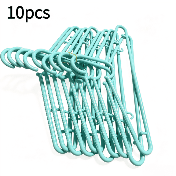 VORINEO Adult Plastic Clothes Hangers, Blue, 10 Count
