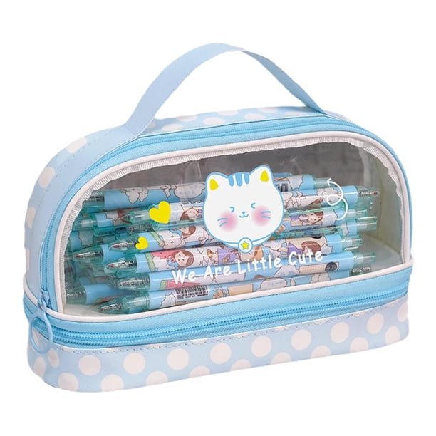 SGACAI Estuche para bolígrafos de gran capacidad con dibujos animados de temporada de apertura, bonito estuche para papelería y maquillaje