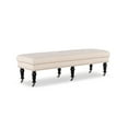 thumbnail image 4 of Linon Kacie 62" Wide Buttun Tufted Bench, Dark Espresso with Natural Linen, 4 of 12