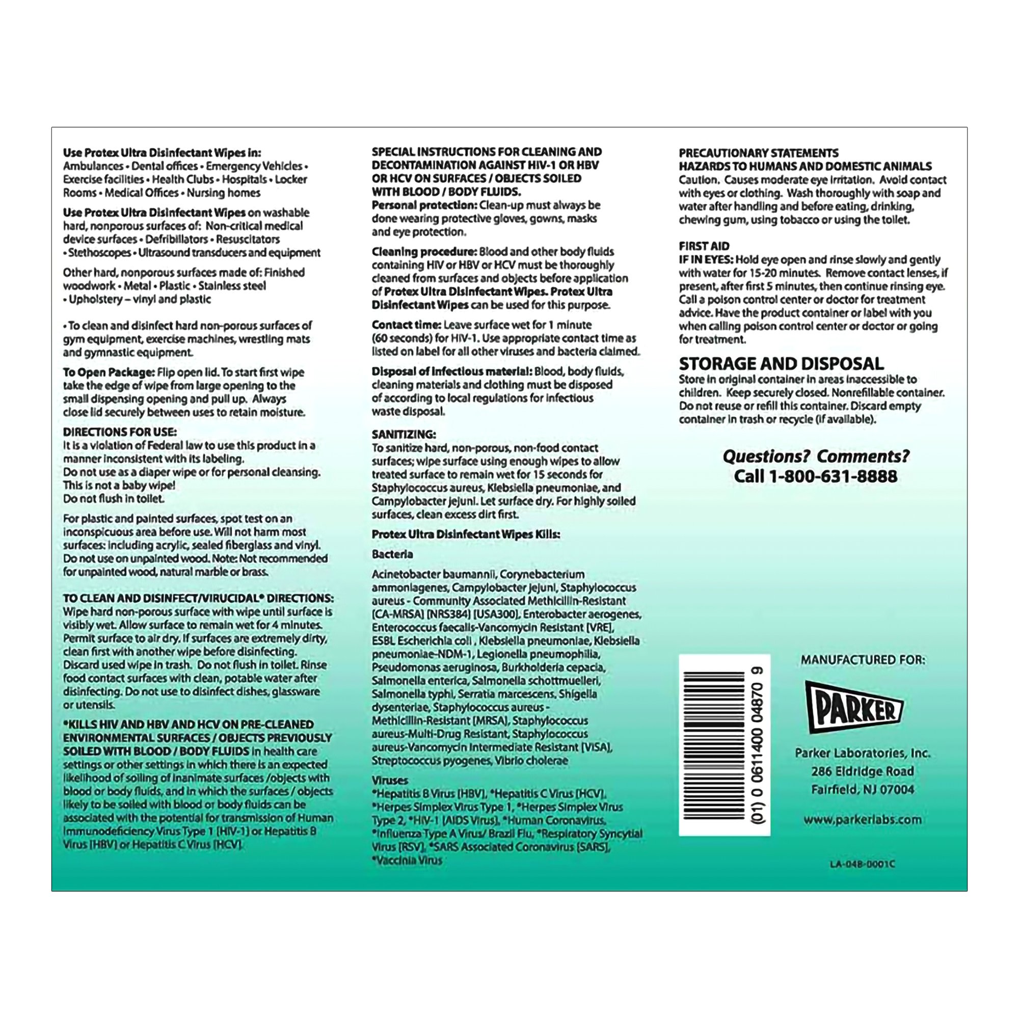 Protex Ultra Surface Disinfectant Cleaner Wipe Canister Lemon Scent 600