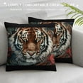 thumbnail image 3 of Tiger Comforter Set Full Size，Red Rose Flower Comforter Set for Kids,Wild Animal Printed Comforter Sets，Kids Room Decor, 3 of 5